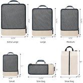 6 Set Compression Packing Cubes Travel Accessories Expandable Packing Organizers Bagail